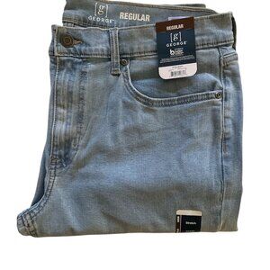 Men's Regular Jean, George, Light Blue, 34X30, 36X30, NWT